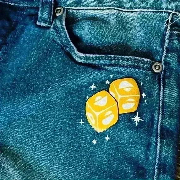 Star Wars Her Universe Flare Bell Bottom Jeans Womens Size 0 New Rainbow Falcon - Picture 6 of 6